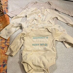 Koala Kids Cream and Blue Bodysuit Set